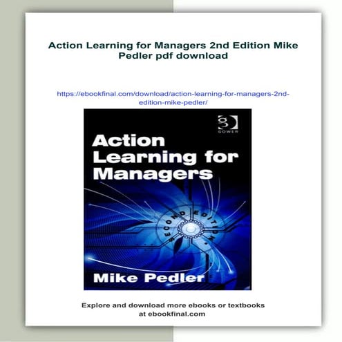 Action Learning for Managers 2nd Edition Mike Pedler