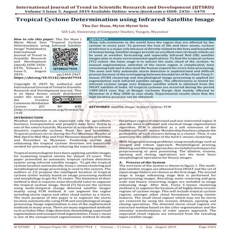 Tropical Cyclone Determination using Infrared Satellite Image | PDF
