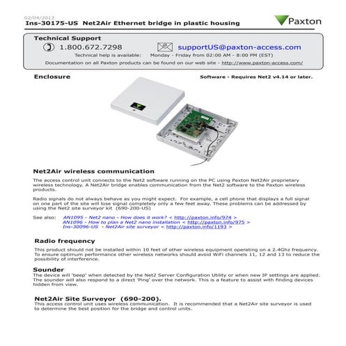 Paxton Access 477-901-US Instruction Manual | PDF