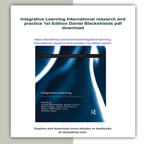 Integrative Learning International research and practice 1st Edition Daniel B...