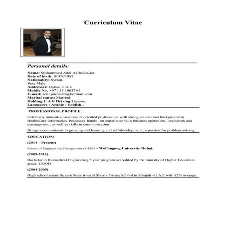Curriculum Vitae Jokhadar