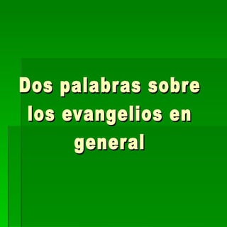 Evangelios Sinopticos