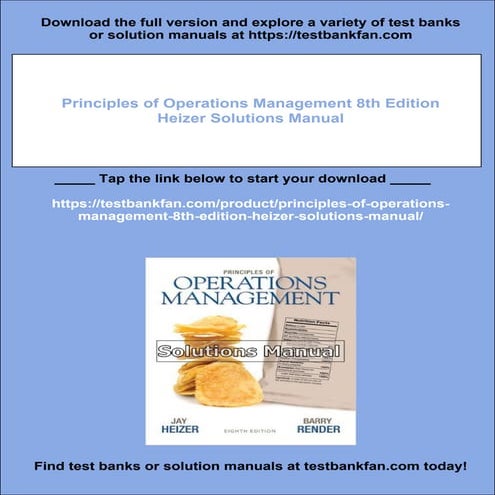 Principles of Operations Management 8th Edition Heizer Solutions Manual