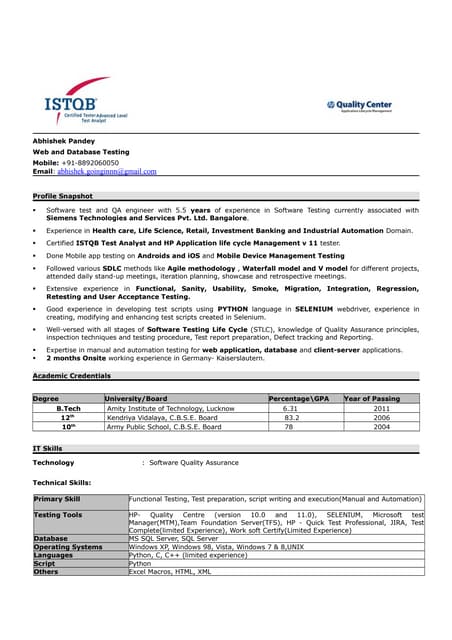 Abhishek Resume QA