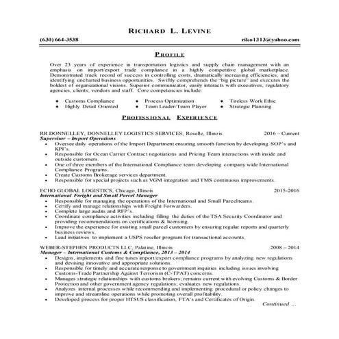 Levine, Richard Resume 1216