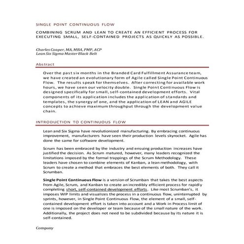 Single Point Continuous Flo1