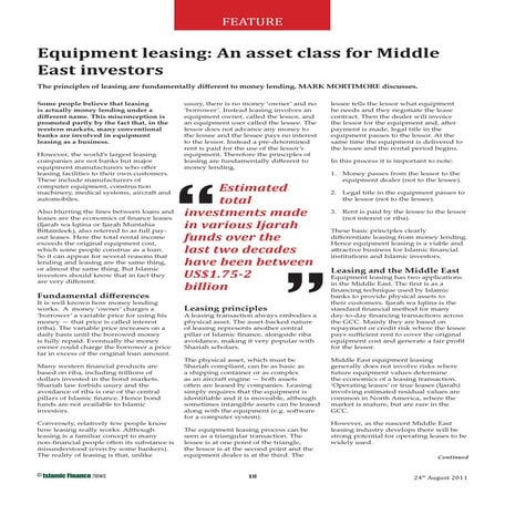 Equipment Leasing_An asset class for Middle East investors_IF News_24 August ...