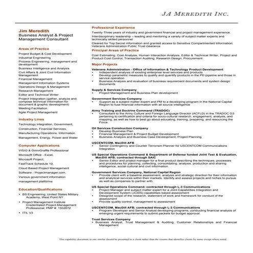 Consultant Profile -JMeredith 07.08.15