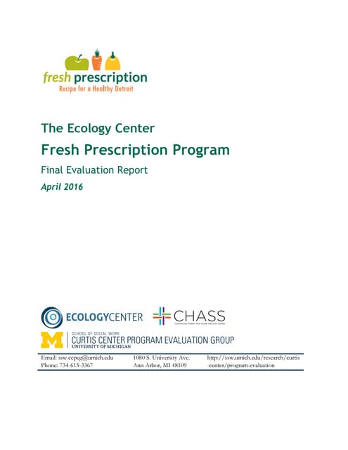 2015-16 Fresh Prescription Final Report