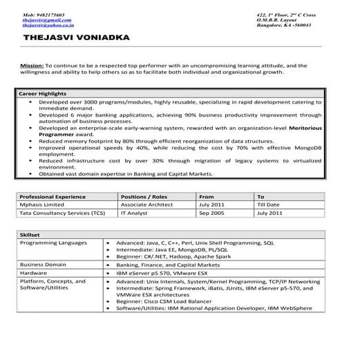 RESUME Detailed - Thejasvi V