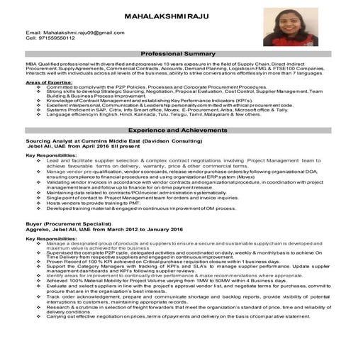 Resume -Mahalakshmi Raju