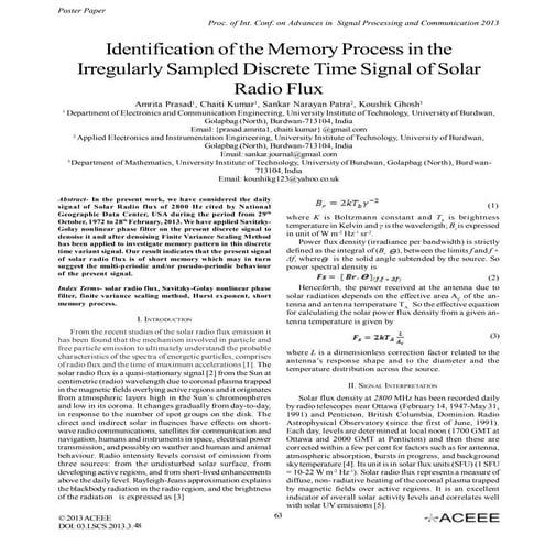 Identification of the Memory Process in the Irregularly Sampled Discrete Time...