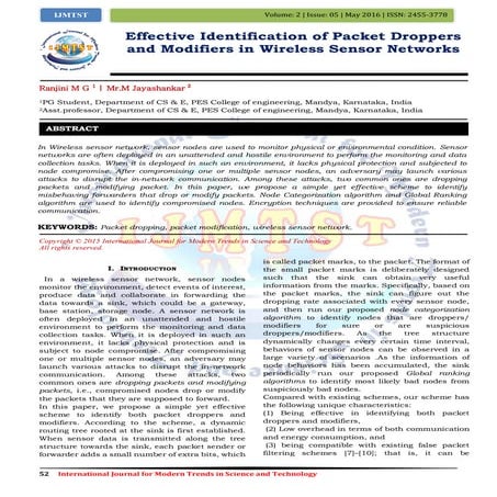 Effective Identification of Packet Droppers and Modifiers in Wireless Sensor ...