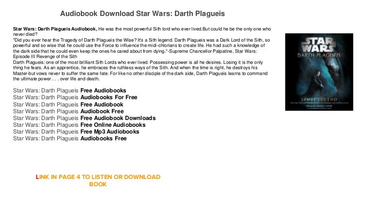 Audiobook Download Online Streaming Star Wars Darth Plagueis