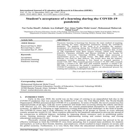 A Level of Student Self-Discipline in E-Learning During Pandemic Covid ...
