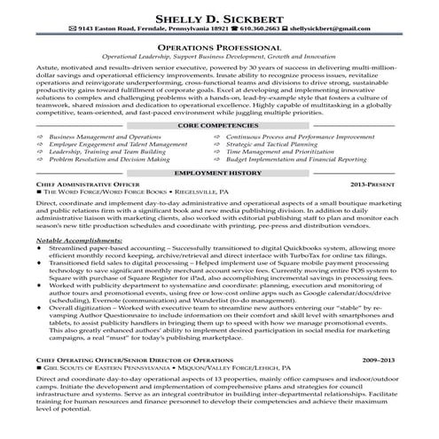 Shelly Sickbert Resume 2015