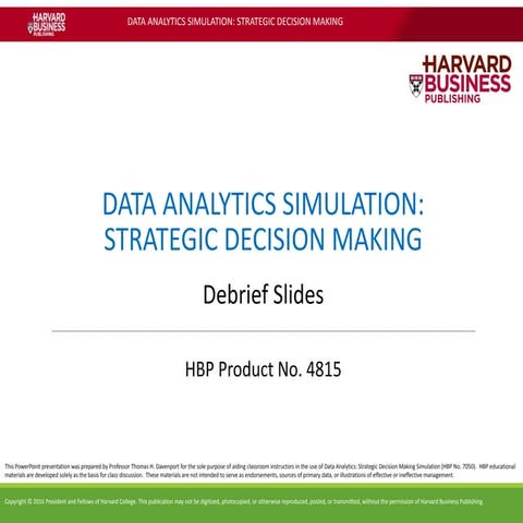 Data Analytics Simulation Strategic Decision Making data analytics simulationstrategic decision making | PPT