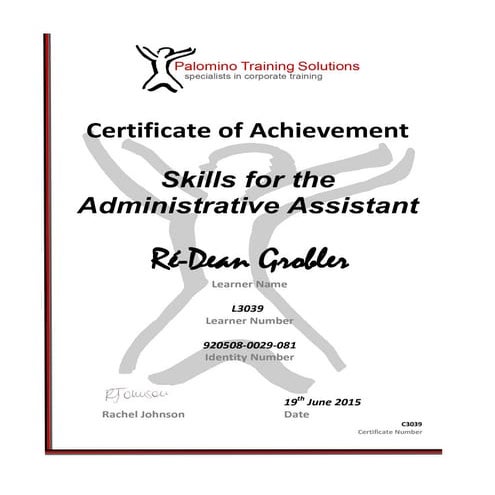 5. Ré-Dean Grobler - Skills for the Administrative Assistant