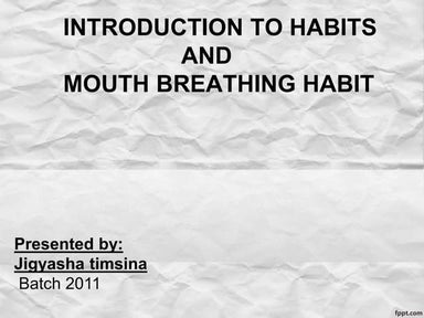 oral habits and mouth breathing