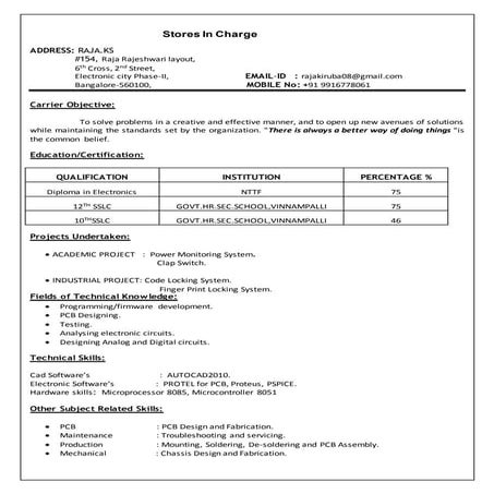 Stores In-Charage SCM_ Raja