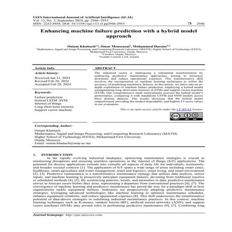 Enhancing machine failure prediction with a hybrid model approach