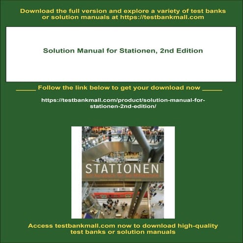 Solution Manual for Stationen, 2nd Edition | PDF