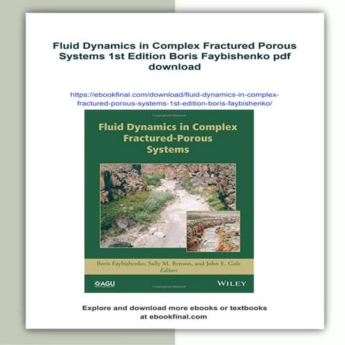 Fluid Dynamics in Complex Fractured Porous Systems 1st Edition Boris Faybishenko