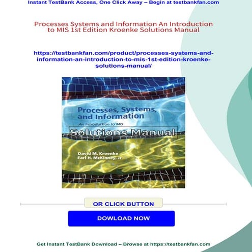Processes Systems and Information An Introduction to MIS 1st Edition ...