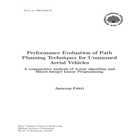 Performance Evaluation of Path Planning Techniques for Unmanned Aerial Vehicles