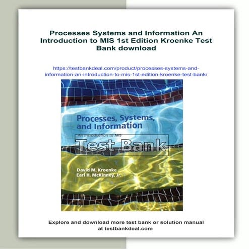 Processes Systems and Information An Introduction to MIS 3rd Edition ...