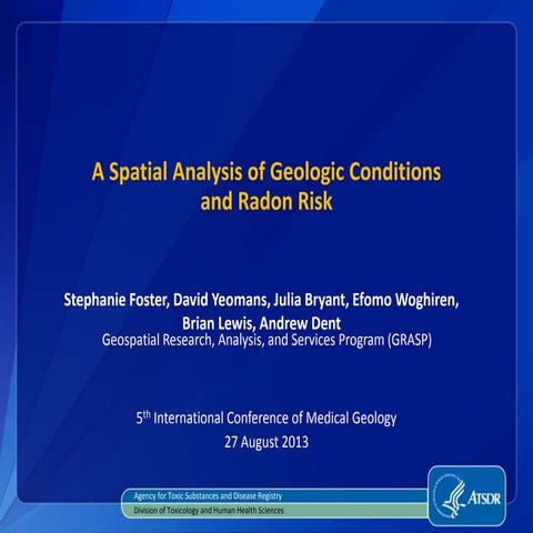 A Spatial Analysis of Geologic Conditions and Radon Risk_MEDGEO2013 ...