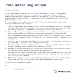 Cartaz com dicas de segurança para ...