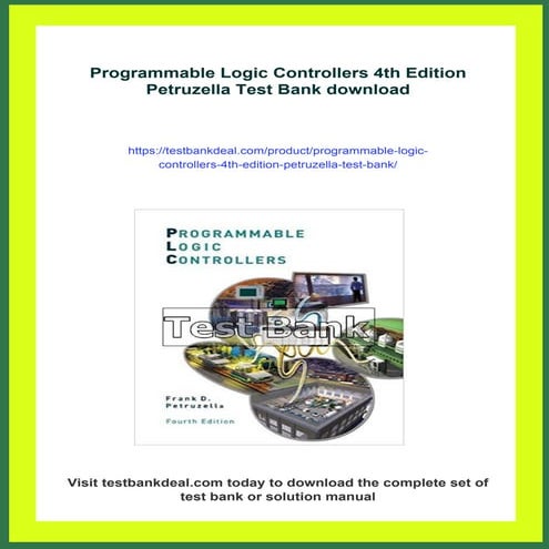 Programmable Logic Controllers 4th Edition Petruzella Test Bank | PDF