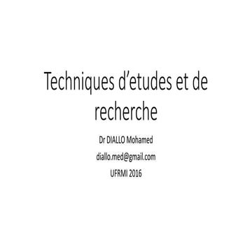 Techniques d’etudes et de recherche