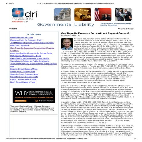 DRI Governmental Liability newsletter | PDF
