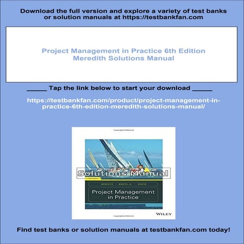 Project Management in Practice 6th Edition Meredith Solutions Manual