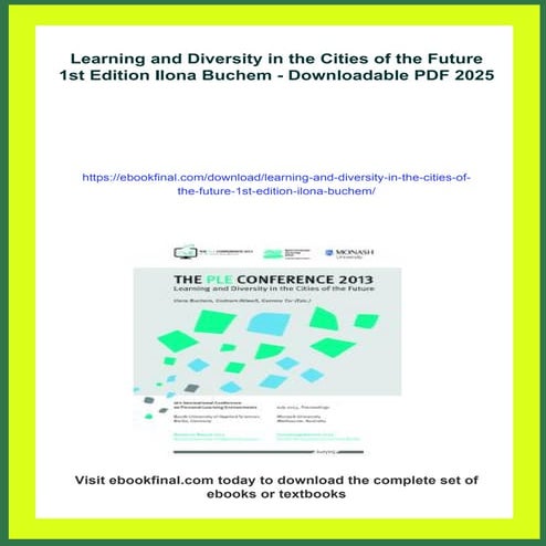 Learning and Diversity in the Cities of the Future 1st Edition Ilona ...