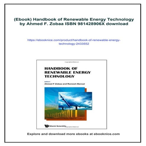 (Ebook) Handbook of Renewable Energy Technology by Ahmed F. Zobaa ISBN ...
