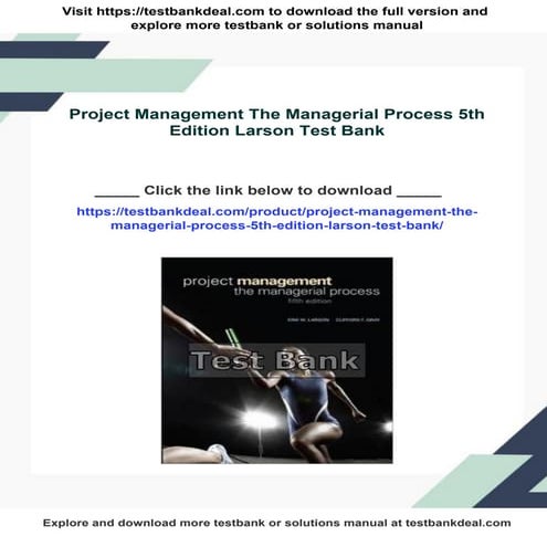 Project Management The Managerial Process 5th Edition Larson Test Bank ...