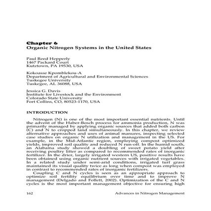 organic nitrogen systems