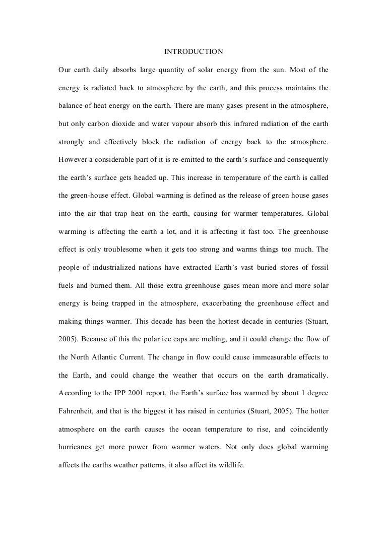 Homework help global warming