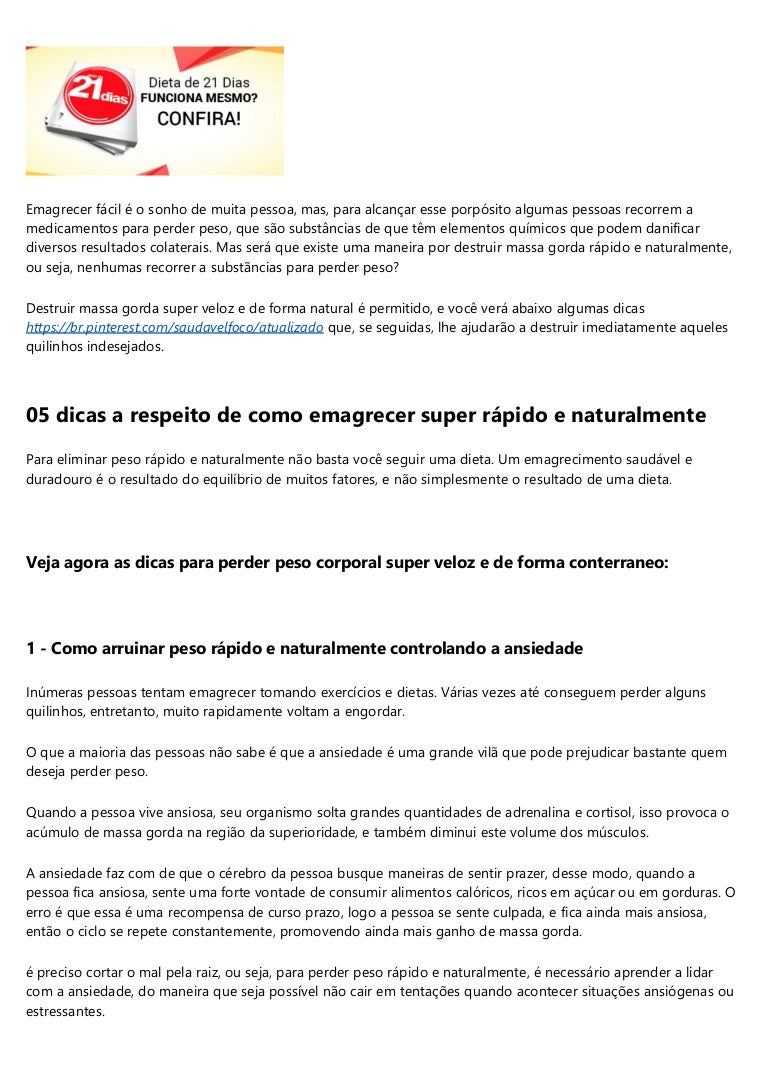 como perder peso rápido naturalmente