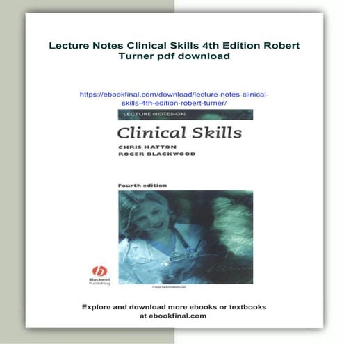 Lecture Notes Clinical Skills 4th Edition Robert Turner | PDF
