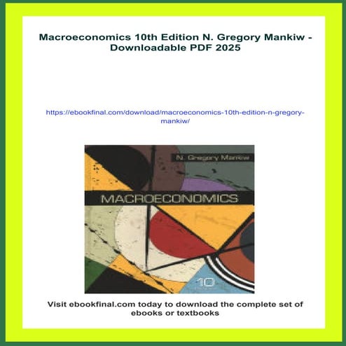 Macroeconomics 10th Edition N. Gregory Mankiw