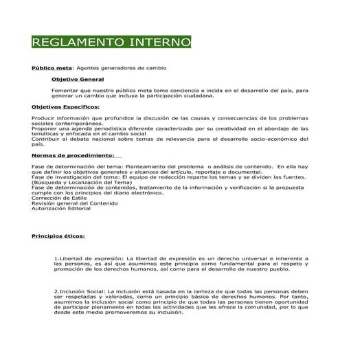 Público meta: Generadores de cambio