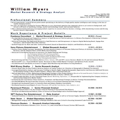 Resume- William Myers FD2016.1.4