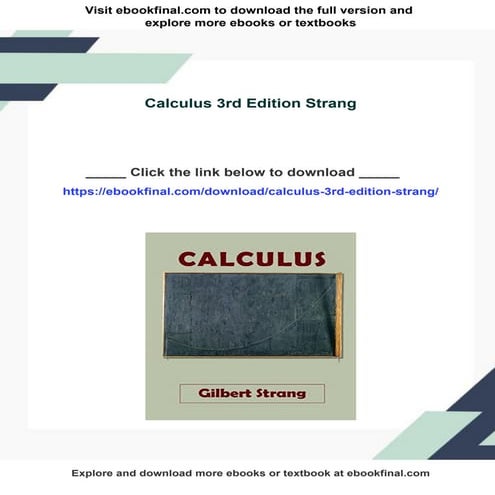 Download full ebook of Calculus 3rd Edition Strang instant download pdf