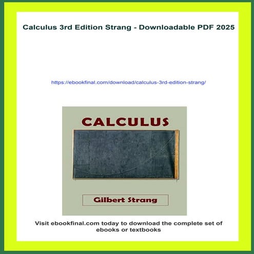 Download full ebook of Calculus 3rd Edition Strang instant download pdf