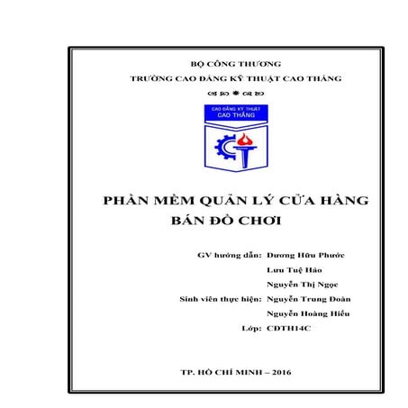 PHẦN MỀM QUẢN LÝ CỬA HÀNG BÁN ĐỒ CHƠI 