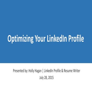 LinkedIn Profile Writing Presentation Images Removed